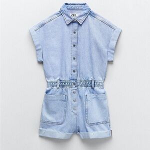 Zara Short Denim Romper - M
